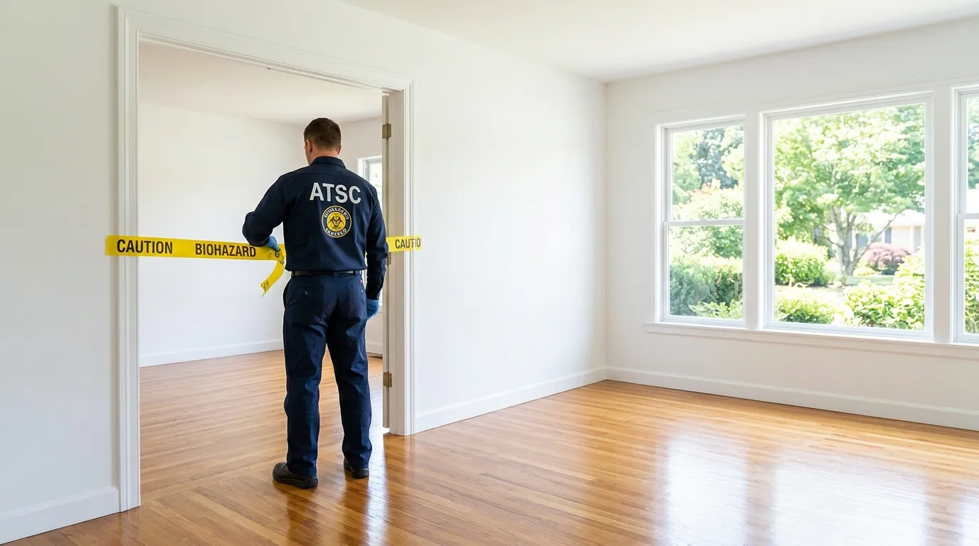 Certified biohazard cleanup crew performing Decomposition Cleanup in Eloise